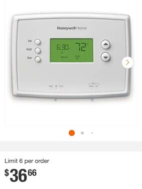 Honeywell Home Digital Thermostat RTH2410B- White with Green Display